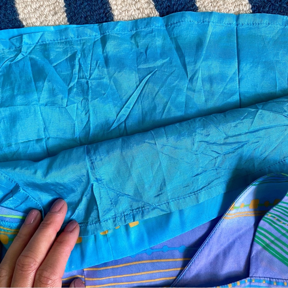 🦋 ART-TO-BE ELEGANT BLUE PURPLE MULTI SQUARE NECK MAXI DRESS! - Picture 9 of 12
